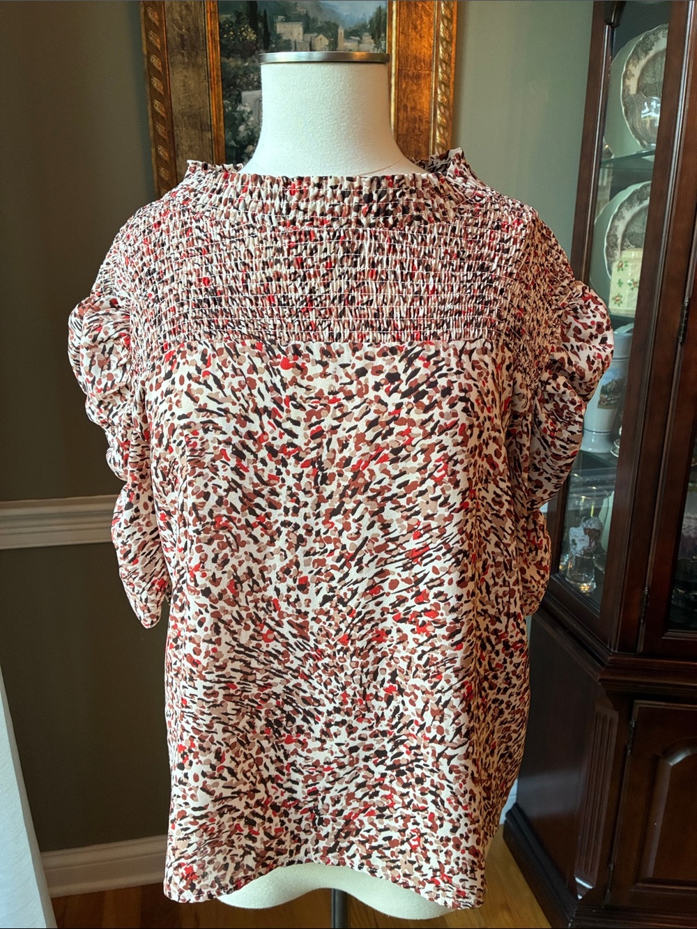 THML Cream Blouse with Speckle Print Size XS